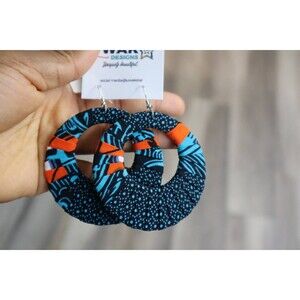 Fabric wrapped earrings, Ankara earrings, Tribal earrings, African print earring